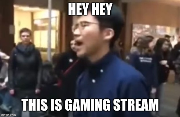 this is library | HEY HEY THIS IS GAMING STREAM | image tagged in this is library | made w/ Imgflip meme maker