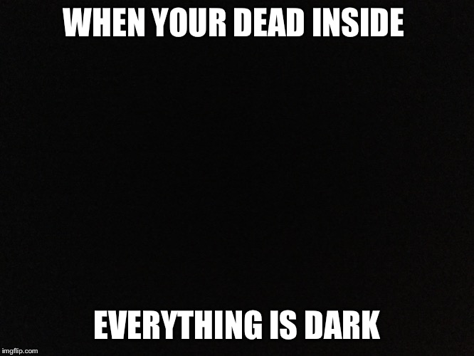 Dark | WHEN YOUR DEAD INSIDE; EVERYTHING IS DARK | image tagged in funny | made w/ Imgflip meme maker
