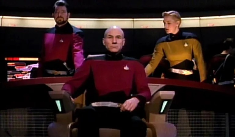 Picard Riker Tasha Alternate Timeline Blank Meme Template