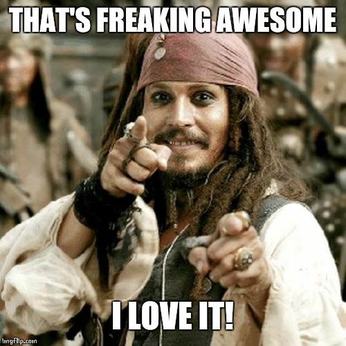 POINT JACK | THAT'S FREAKING AWESOME I LOVE IT! | image tagged in point jack | made w/ Imgflip meme maker
