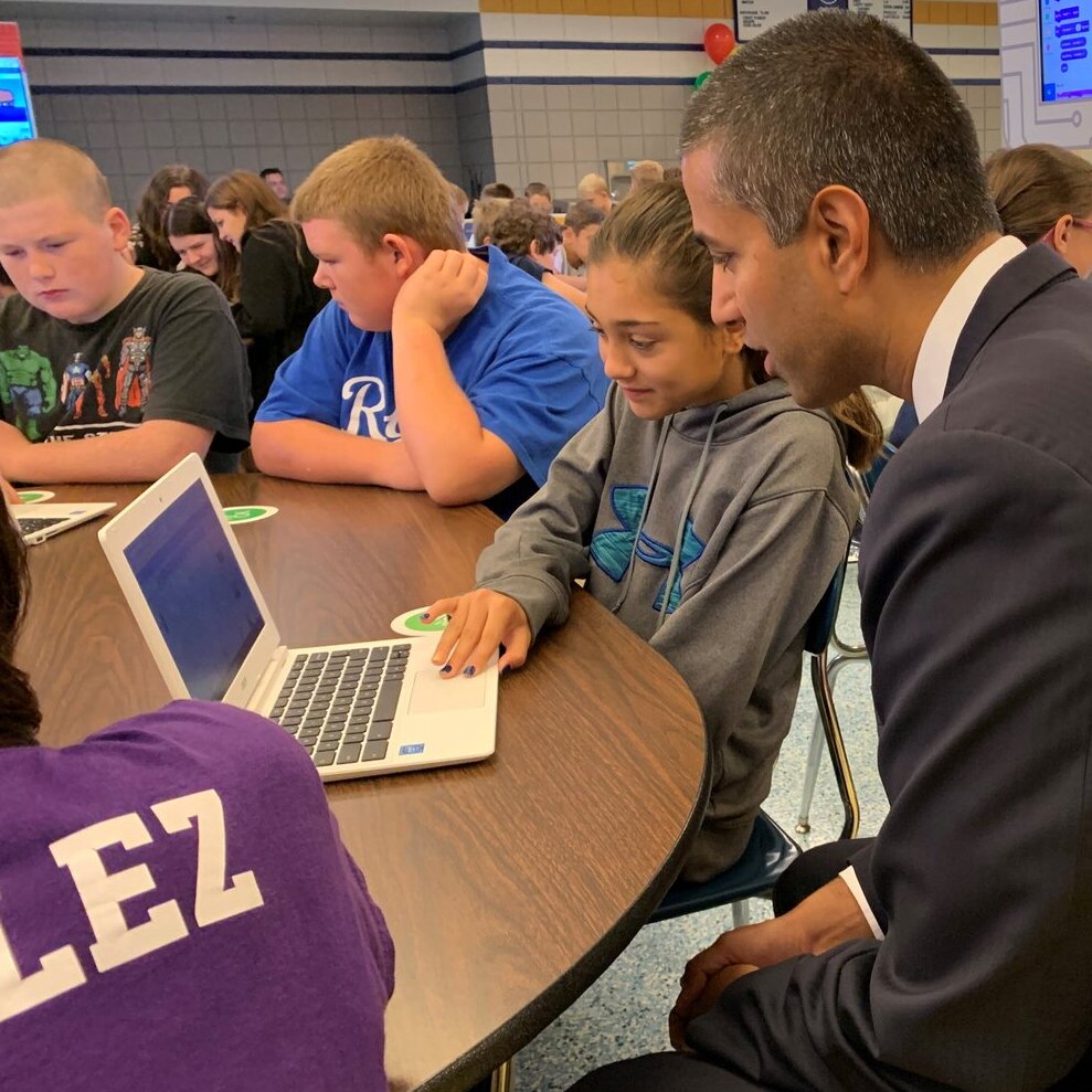 FCC Chairman Ajit Pai and the Kids Blank Meme Template