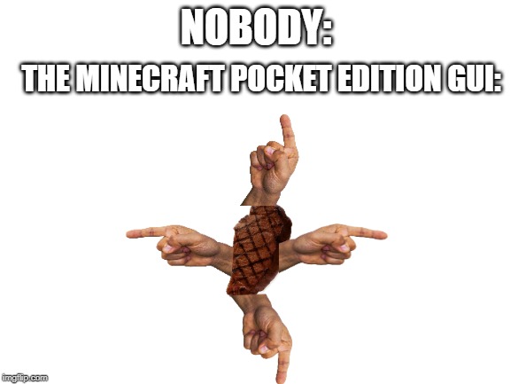 THE MINECRAFT POCKET EDITION GUI:; NOBODY: | image tagged in minecraft | made w/ Imgflip meme maker