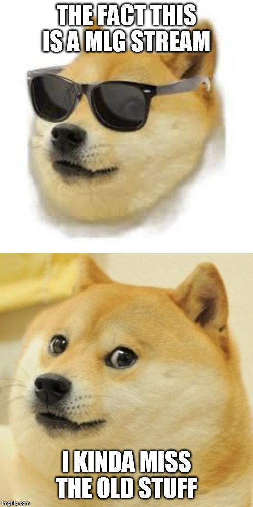 THE FACT THIS IS A MLG STREAM; I KINDA MISS THE OLD STUFF | image tagged in memes,doge,mlg doge | made w/ Imgflip meme maker