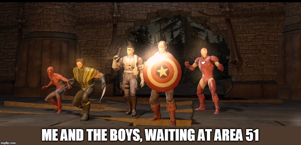 Nick and the boys | ME AND THE BOYS, WAITING AT AREA 51 | image tagged in nick and the boys | made w/ Imgflip meme maker