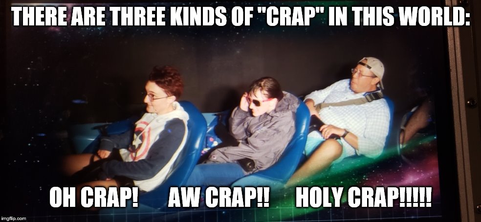 THERE ARE THREE KINDS OF "CRAP" IN THIS WORLD:; OH CRAP!       AW CRAP!!      HOLY CRAP!!!!! | image tagged in disney world | made w/ Imgflip meme maker