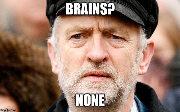 Jeremy Corbyn | BRAINS? NONE | image tagged in jeremy corbyn | made w/ Imgflip meme maker