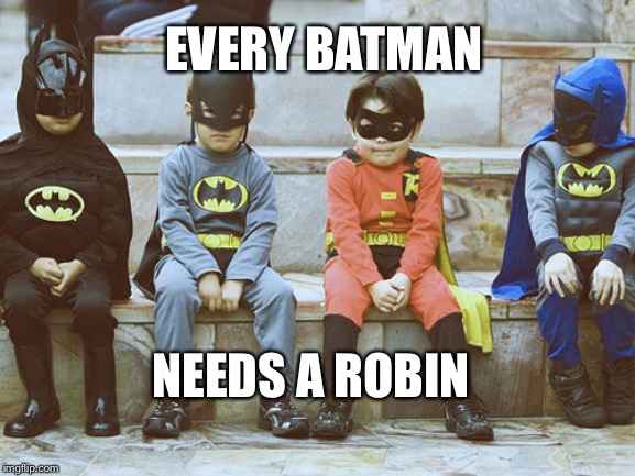 EVERY BATMAN; NEEDS A ROBIN | image tagged in robin | made w/ Imgflip meme maker