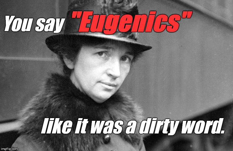 Margaret Sanger, the patron saint of Planned Parenthood, was a promoter of Eugenics and believed that "Ends justify Means." | "Eugenics"; You say; like it was a dirty word. | image tagged in margaret sanger 1917,ends justify means,eugenics,planned parenthood,how dare you,douglie | made w/ Imgflip meme maker