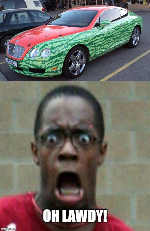 Nigga Mobile | OH LAWDY! | image tagged in scared black man,watermelon,funny memes,nigga | made w/ Imgflip meme maker