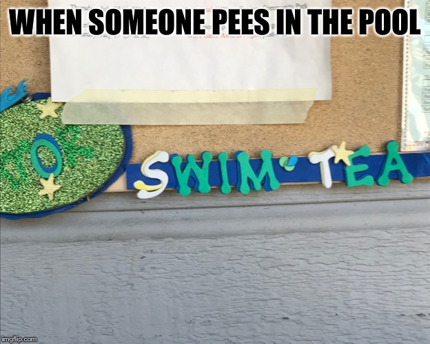 True Swim Tea | WHEN SOMEONE PEES IN THE POOL | image tagged in true swim tea | made w/ Imgflip meme maker