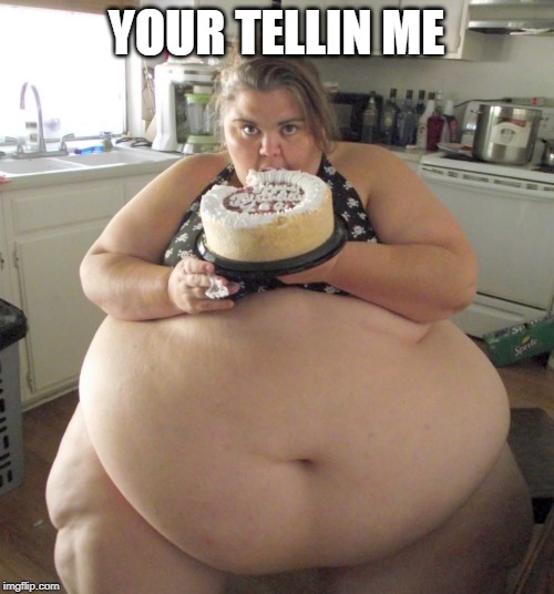 Happy Birthday Fat Girl | YOUR TELLIN ME | image tagged in happy birthday fat girl | made w/ Imgflip meme maker