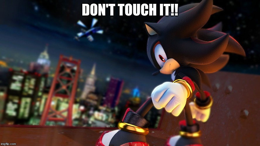 Shadow the hedgehog | DON'T TOUCH IT!! | image tagged in shadow the hedgehog | made w/ Imgflip meme maker
