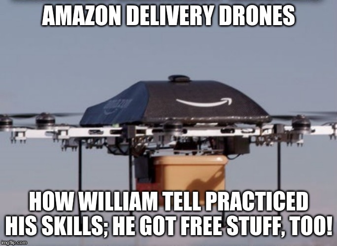 Amazon delivery drones w/ free stuff if you skeet shoot it :) !!! | image tagged in amazon delivery drones,free stuff,skeet shooting,transportation technology,supply chain,logistics | made w/ Imgflip meme maker