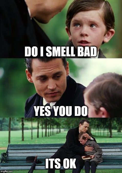 Finding Neverland | DO I SMELL BAD; YES YOU DO; ITS OK | image tagged in memes,finding neverland | made w/ Imgflip meme maker