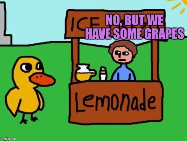 The Duck Song | NO, BUT WE HAVE SOME GRAPES | image tagged in the duck song | made w/ Imgflip meme maker