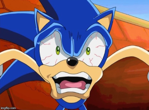 High Quality Sonic Scared Face Blank Meme Template