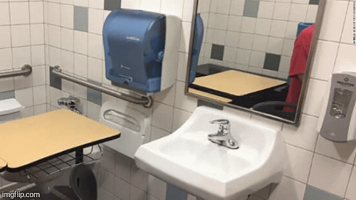 Bathroom Desk | image tagged in gifs,school | made w/ Imgflip images-to-gif maker