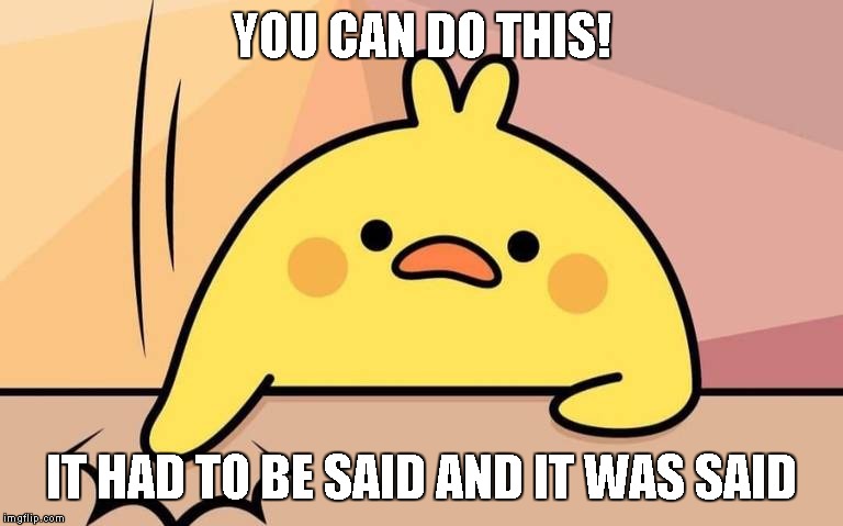 chicken | YOU CAN DO THIS! IT HAD TO BE SAID AND IT WAS SAID | image tagged in positive thinking | made w/ Imgflip meme maker