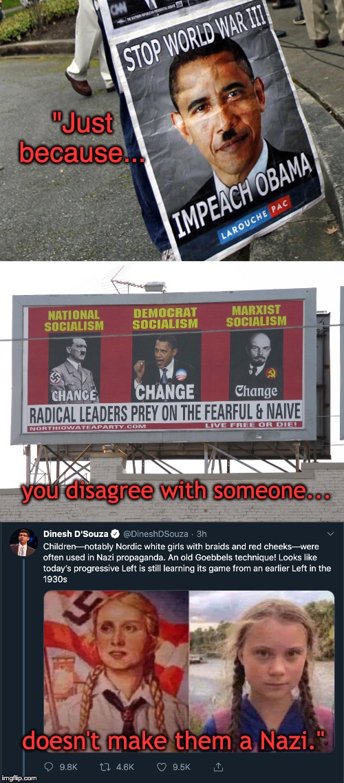 And I Quote | "Just because... you disagree with someone... doesn't make them a Nazi." | image tagged in nazi,alt right,obama,fascist | made w/ Imgflip meme maker