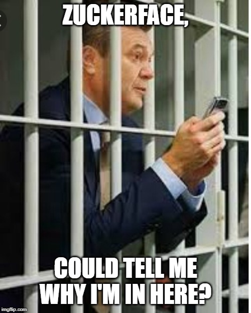 Facebook Jailbird Johnny | ZUCKERFACE, COULD TELL ME WHY I'M IN HERE? | image tagged in facebook jailbird johnny | made w/ Imgflip meme maker