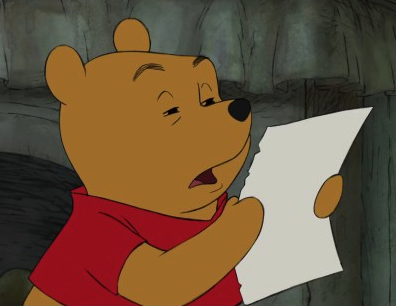 Winnie the Pooh reading Blank Meme Template
