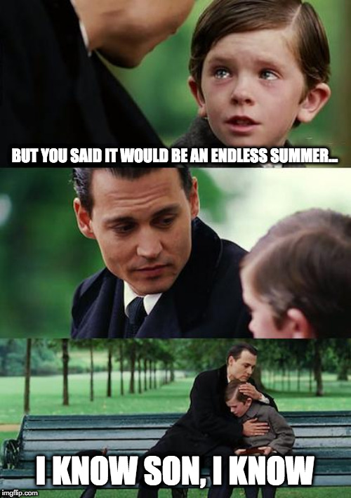 Finding Neverland | BUT YOU SAID IT WOULD BE AN ENDLESS SUMMER... I KNOW SON, I KNOW | image tagged in memes,finding neverland | made w/ Imgflip meme maker
