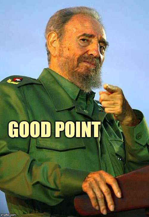 Fidel Castro | GOOD POINT | image tagged in fidel castro | made w/ Imgflip meme maker