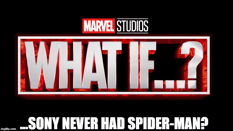 Marvel Studios What If..? we kissed | ...SONY NEVER HAD SPIDER-MAN? | image tagged in marvel studios what if we kissed | made w/ Imgflip meme maker