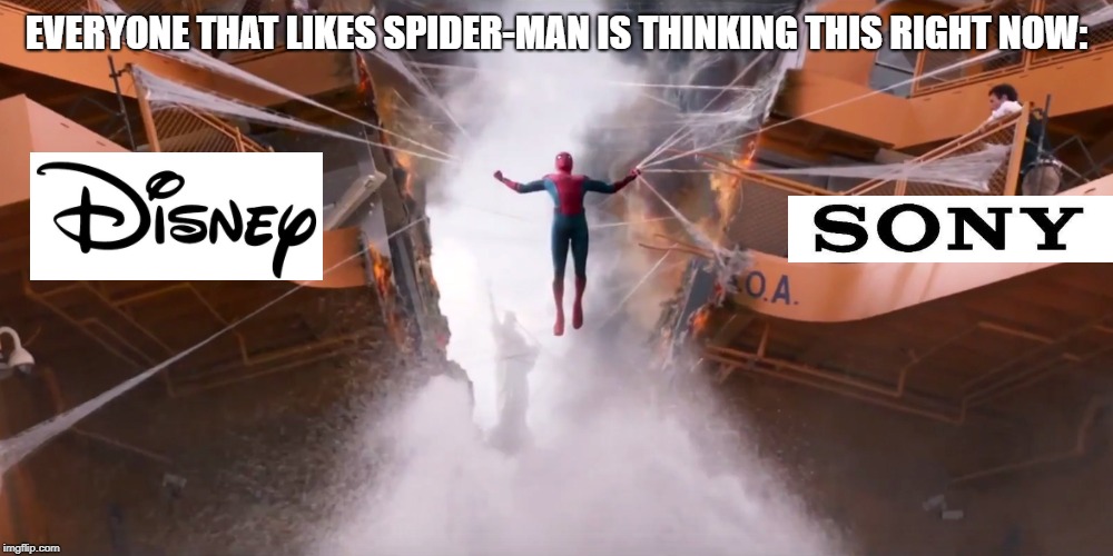 spider-man-ferry | EVERYONE THAT LIKES SPIDER-MAN IS THINKING THIS RIGHT NOW: | image tagged in spider-man-ferry | made w/ Imgflip meme maker