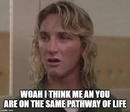WOAH I THINK ME AN YOU ARE ON THE SAME PATHWAY OF LIFE | made w/ Imgflip meme maker