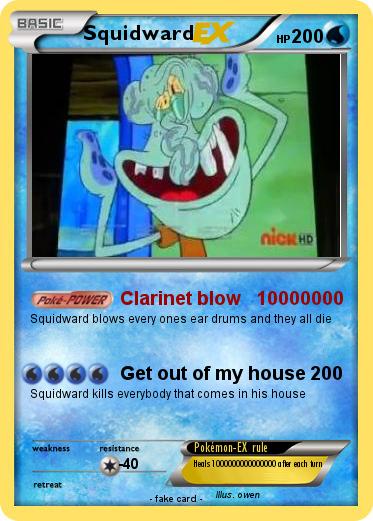 squidward card Blank Meme Template