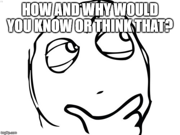 Question Rage Face Meme | HOW AND WHY WOULD YOU KNOW OR THINK THAT? | image tagged in memes,question rage face | made w/ Imgflip meme maker