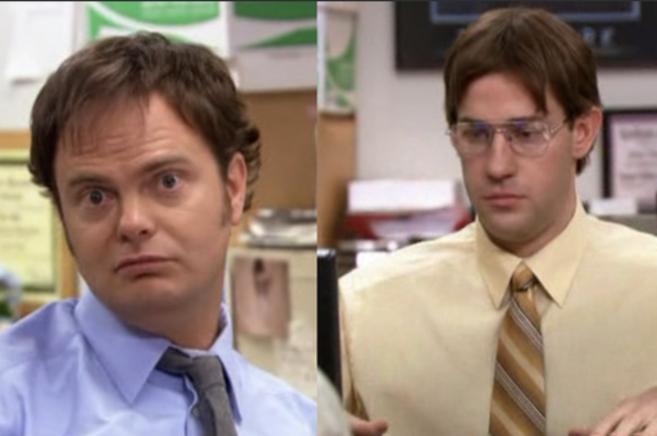 High Quality office dwight jim pranks funny Blank Meme Template