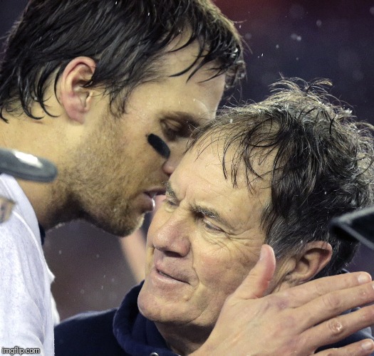 tom brady whisper to belichick | image tagged in tom brady whisper to belichick | made w/ Imgflip meme maker