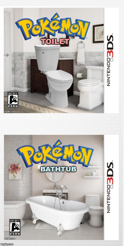 Pokemon Toilet and Bathtub (Leaked Image) | image tagged in pokemon,memes,nintendo | made w/ Imgflip meme maker