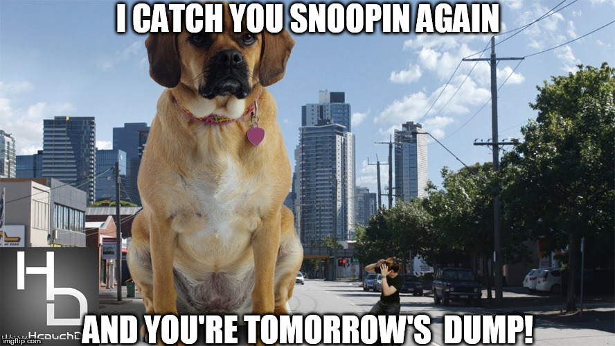 I CATCH YOU SNOOPIN AGAIN AND YOU'RE TOMORROW'S  DUMP! | made w/ Imgflip meme maker
