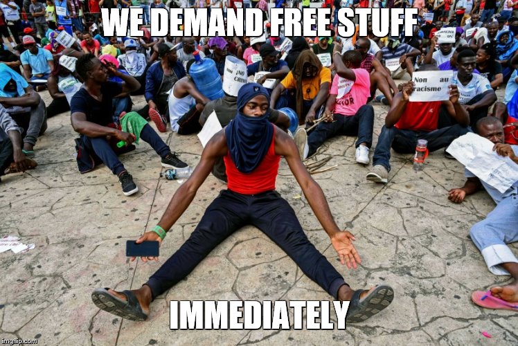 WE DEMAND FREE STUFF; IMMEDIATELY | made w/ Imgflip meme maker