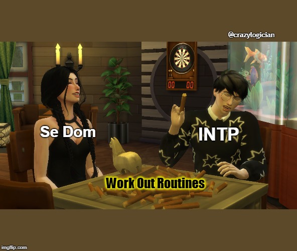 @crazylogician; Se Dom; INTP; Work Out Routines | image tagged in mbti | made w/ Imgflip meme maker