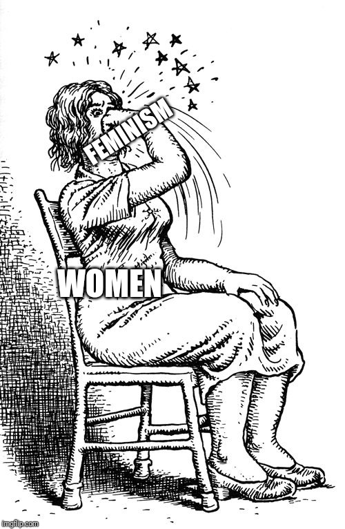 woman-punching-self | FEMINISM; WOMEN | image tagged in woman-punching-self | made w/ Imgflip meme maker