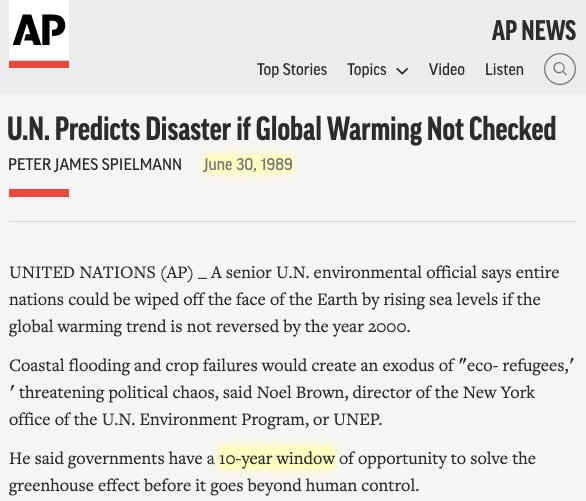 High Quality The U.N.'s 1989 Climate Apocalypse Prediction Blank Meme Template