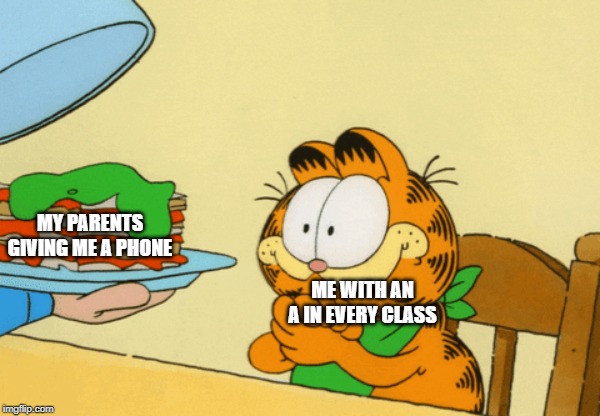 MY PARENTS GIVING ME A PHONE; ME WITH AN A IN EVERY CLASS | image tagged in memes | made w/ Imgflip meme maker