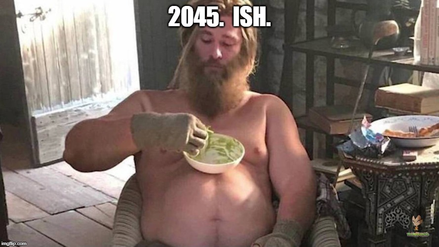 Fat Thor | 2045.  ISH. | image tagged in fat thor | made w/ Imgflip meme maker