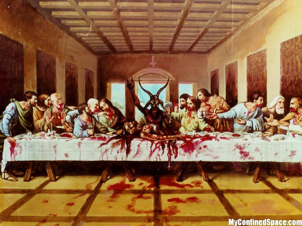 High Quality The Satanic Last Supper Blank Meme Template