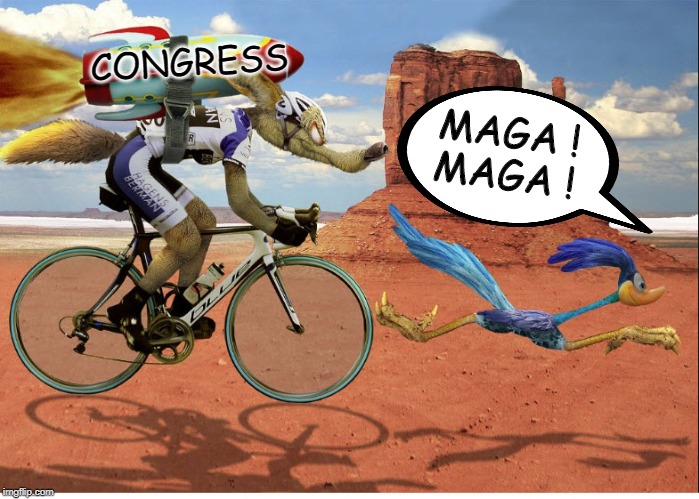 Roadrunner & Wile e Coyote | CONGRESS; MAGA !
MAGA ! | image tagged in roadrunner  wile e coyote | made w/ Imgflip meme maker