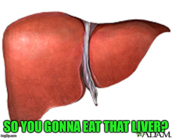 Liver | SO YOU GONNA EAT THAT LIVER? | image tagged in liver | made w/ Imgflip meme maker