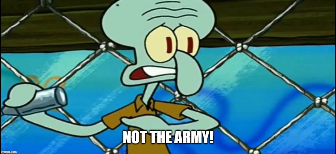 Not the x! | NOT THE ARMY! | image tagged in not the x | made w/ Imgflip meme maker