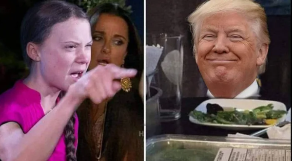 angry greta thunberg yelling at confused trump Blank Template - Imgflip