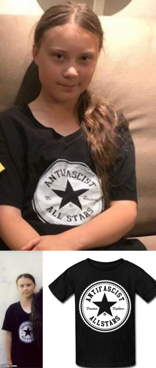 Thunberg antifa shirt Blank Meme Template