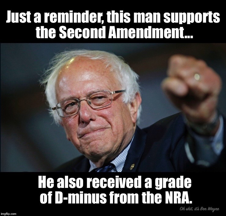 Just a reminder, Bernie Sanders supports the second amendment | image tagged in bernie sanders,gun control,nra,second amendment | made w/ Imgflip meme maker