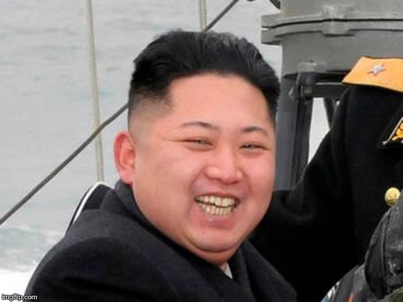 Happy Kim Jong Un | . | image tagged in happy kim jong un | made w/ Imgflip meme maker